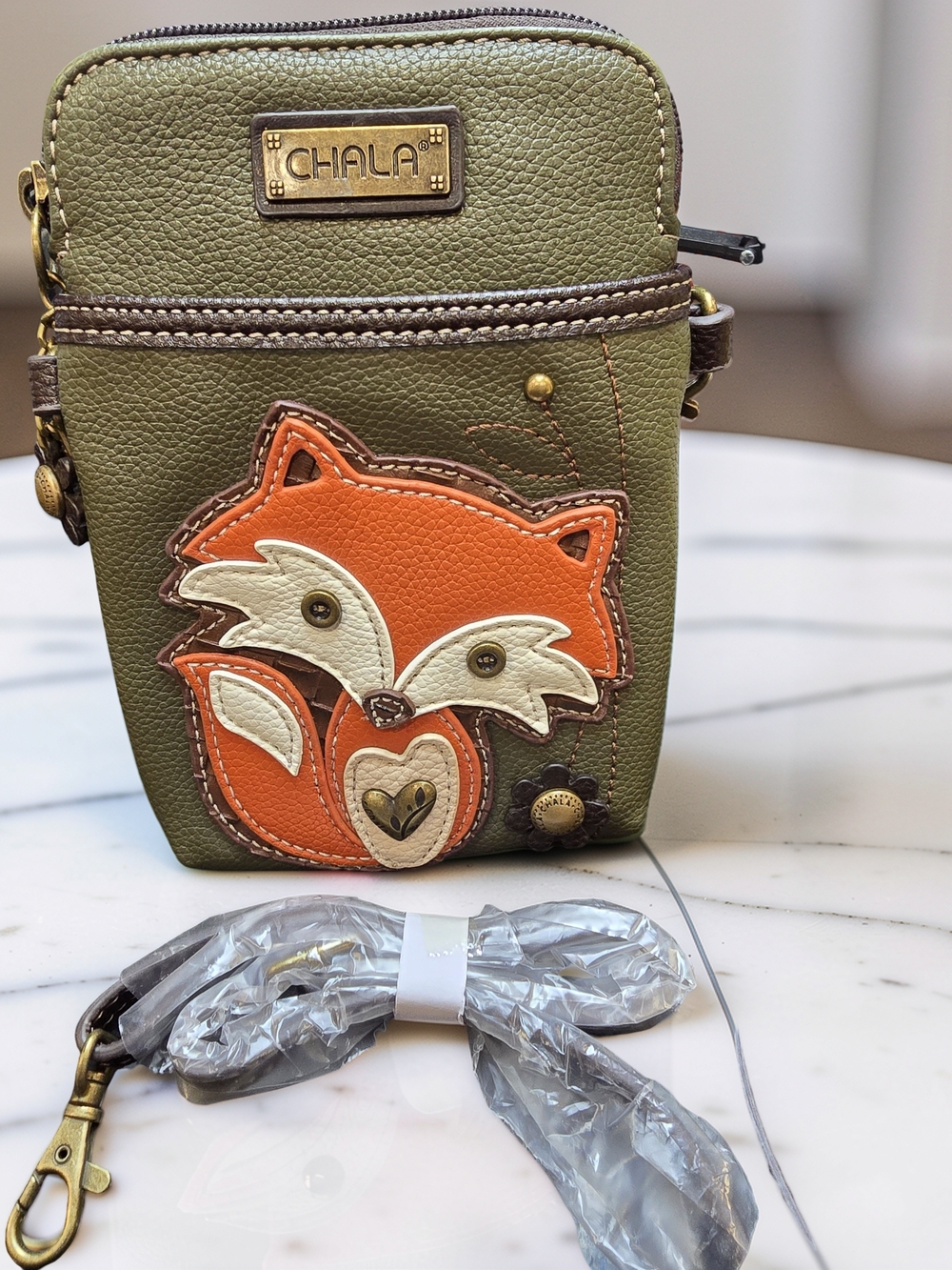 CHALA Handbag Vegan Leather Fox Cellphone Crossbody Bag NWOT